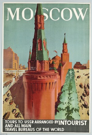 Moscow Vintage Travel Poster